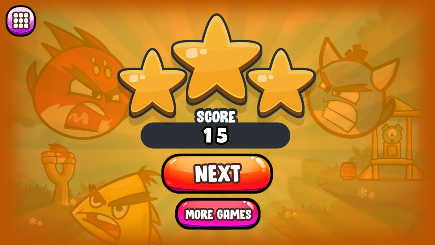 Angry Heroes Game Level Complete Screenshot.