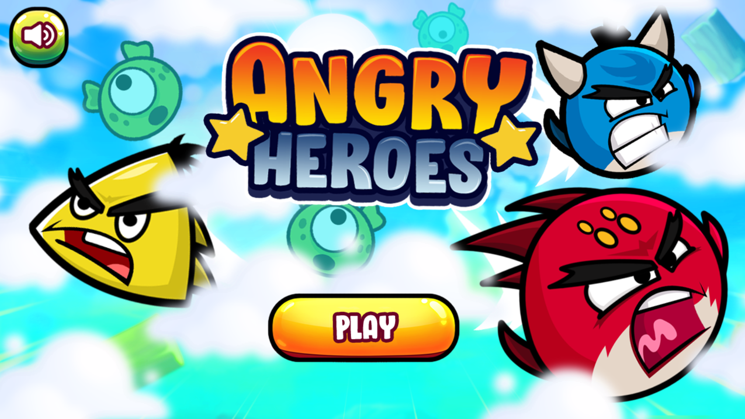 Angry Heroes Game Welcome Screen Screenshot.