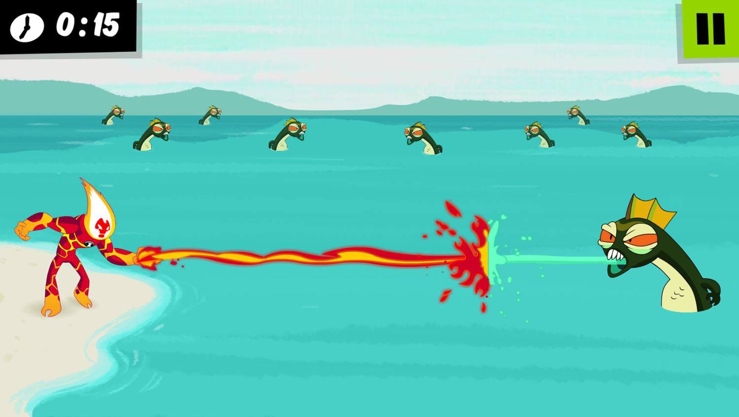 Ben 10 Heatblast fight Game Screenshot.