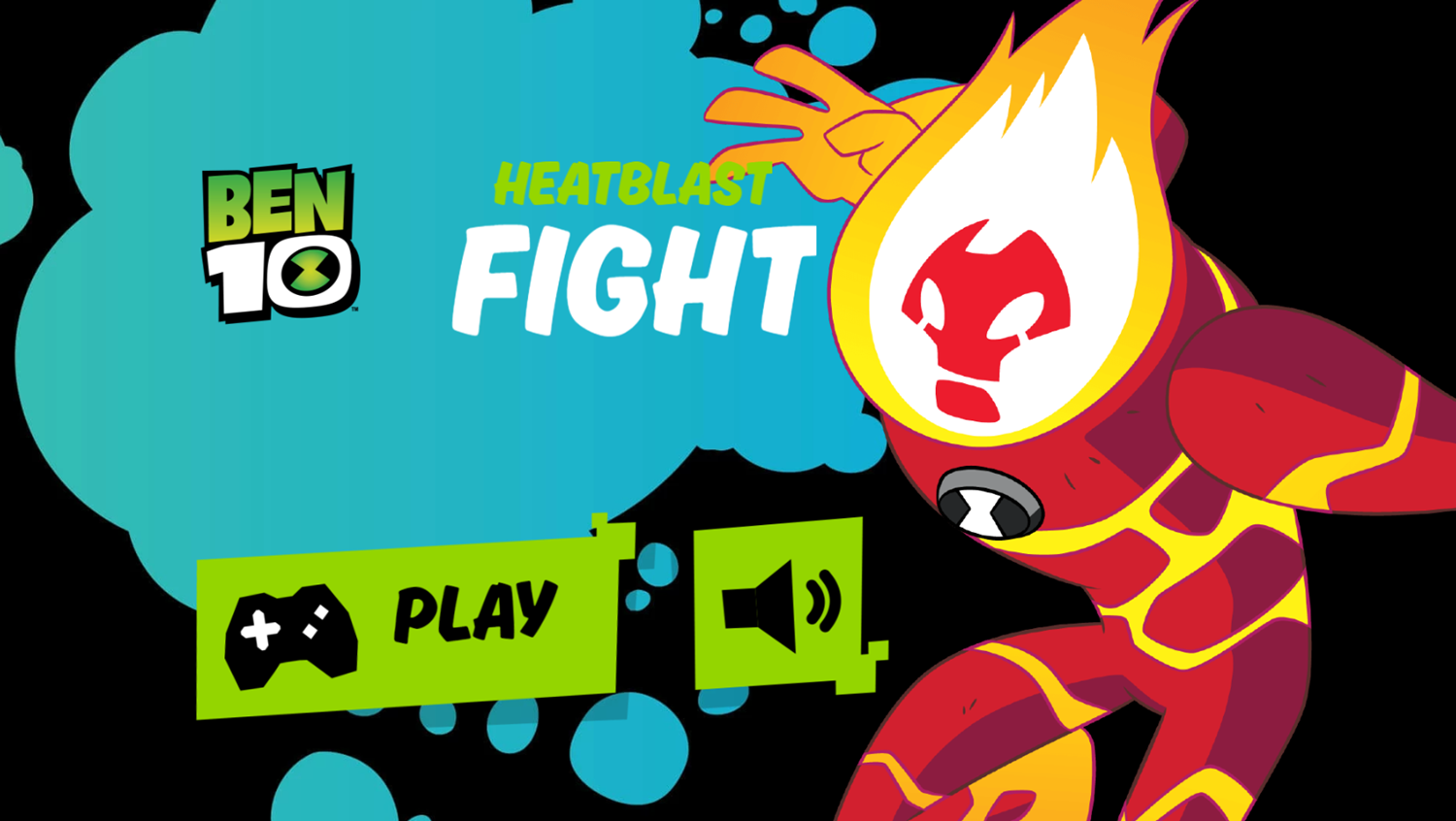 Ben 10 Heatblast fight Game Welcome Screen Screenshot.
