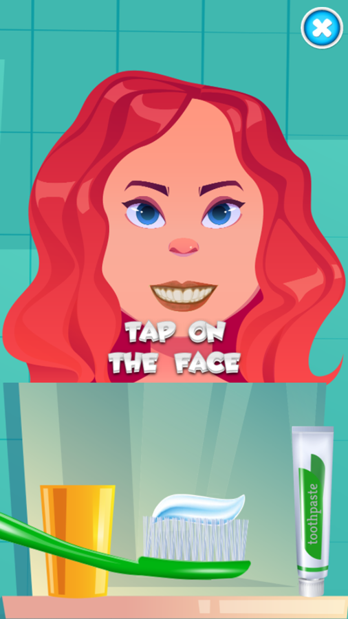 Clean Teeth Game Tap On Face Screenshot.