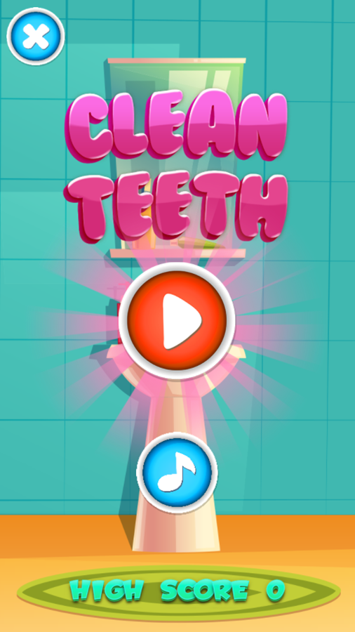 Clean Teeth Game Welcome Screen Screenshot.