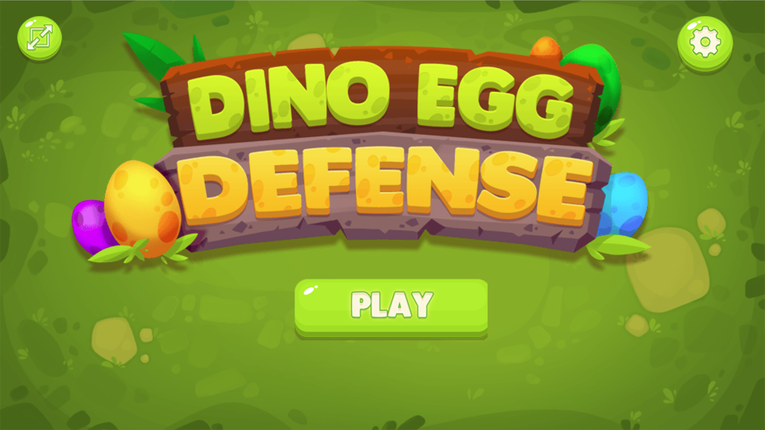 Dino Egg Defense Game Welcome Screen Screenshot.