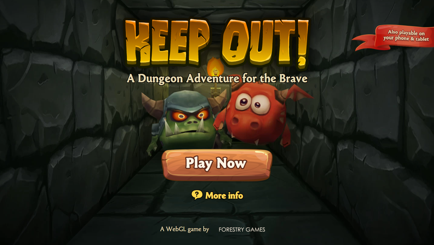 Keep Out Game Welcome Screen Screenshot.