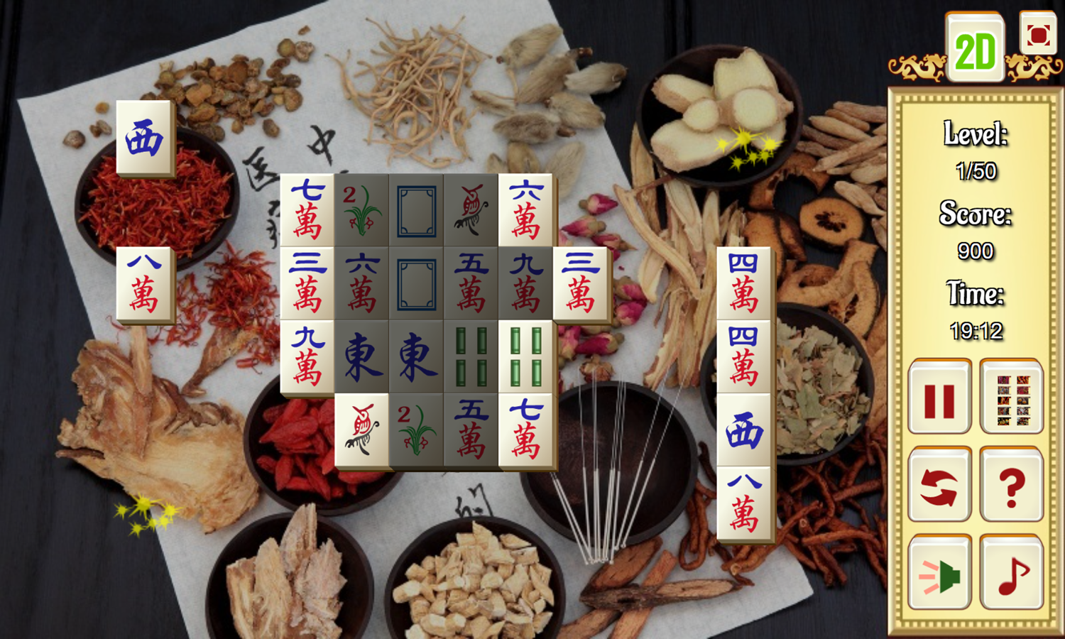 Mahjongg Shanghai Game Play Screenshot.