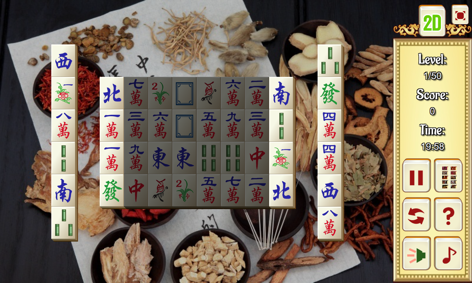 Mahjongg Shanghai Game Start Screenshot.