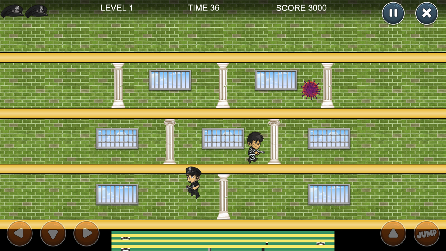 Police Chase Game Level Play Screenshot.
