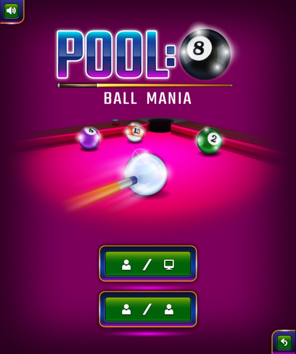 Pool 8 Ball Mania Game Player Select Screenshot.