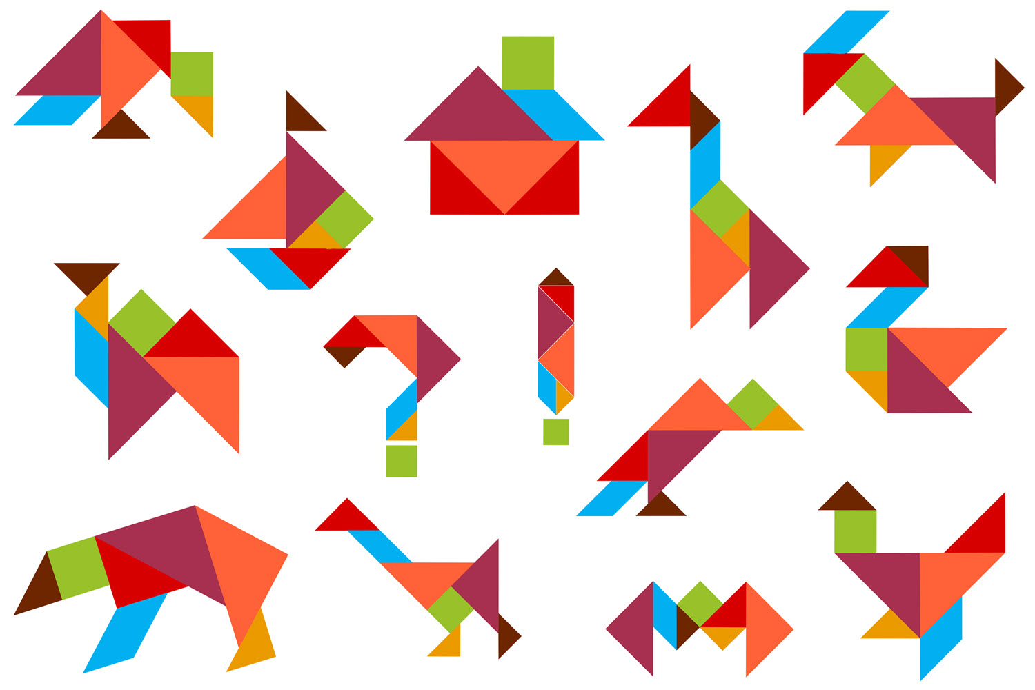 Tangram Puzzle Shapes.