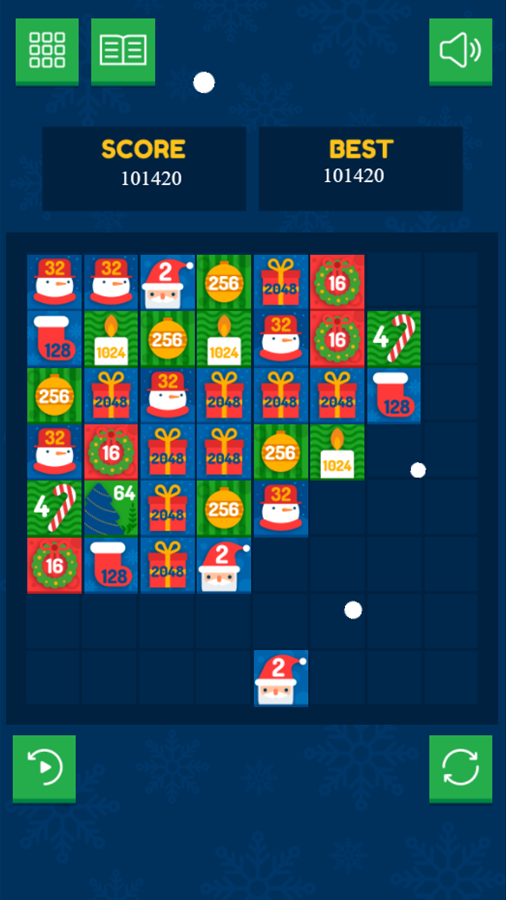 2048 Christmas Gameplay Screenshot.