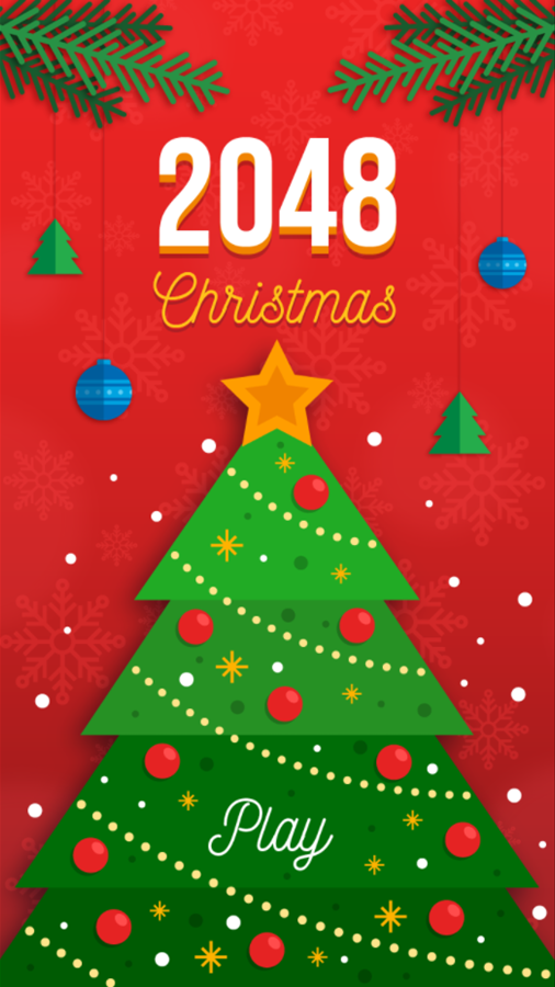 2048 Christmas Game Welcome Screen Screenshot.