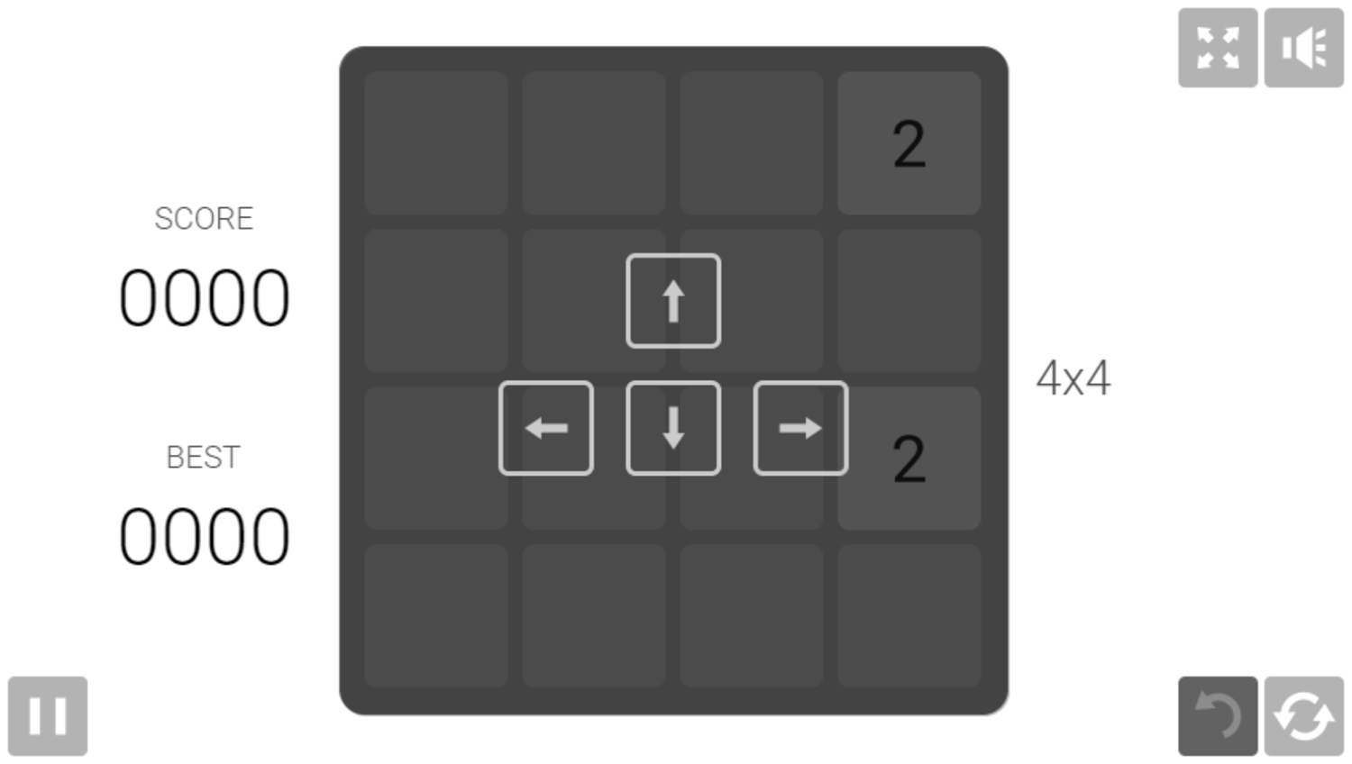 2048 Legend Game Controls Screenshot.