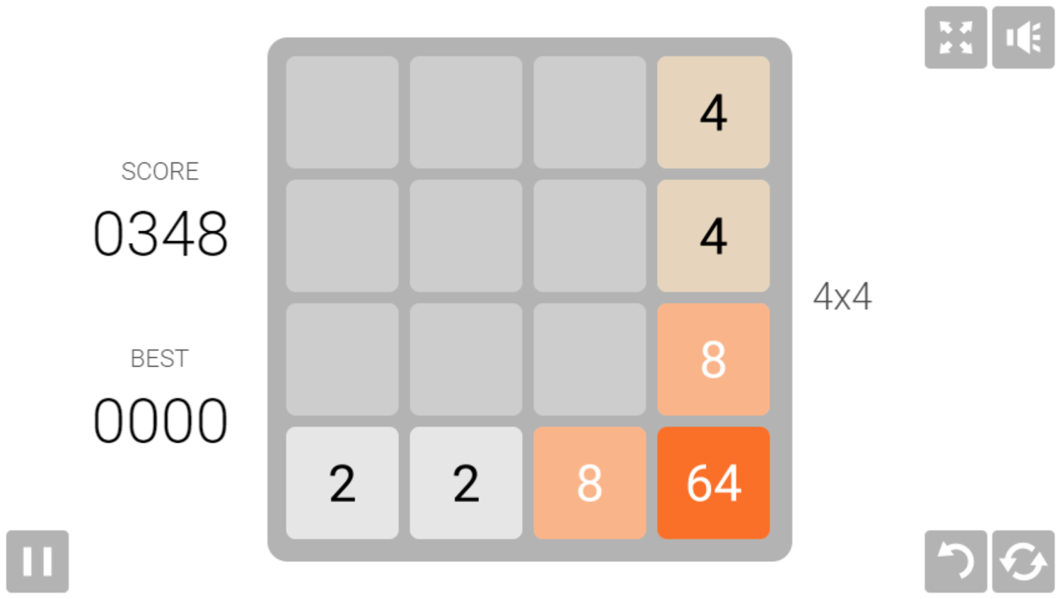 2048 Legend Game Play Screenshot.