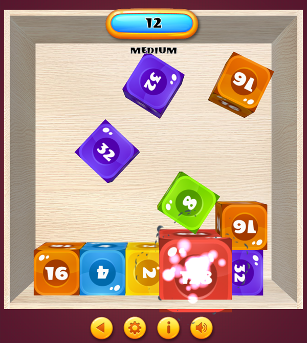 2048 Physics Game Play Screenshot.