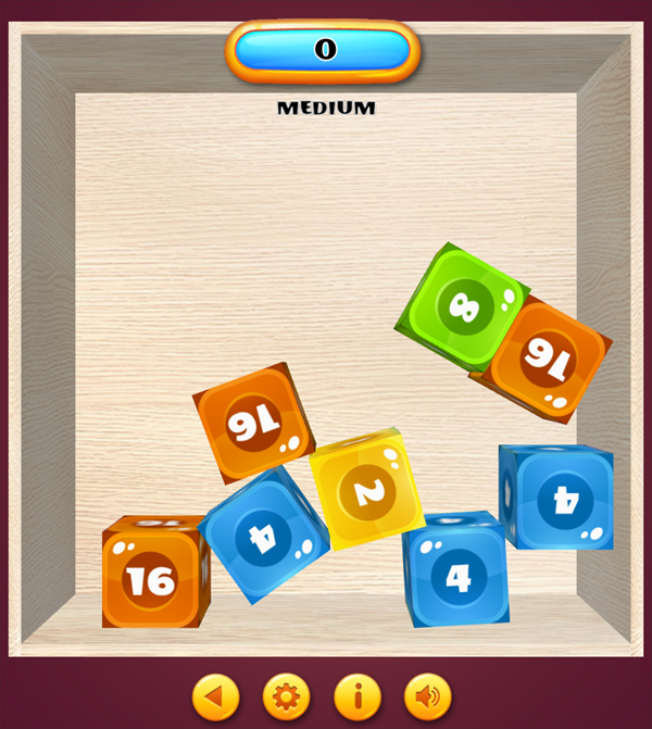 2048 Physics Game Start Screenshot.