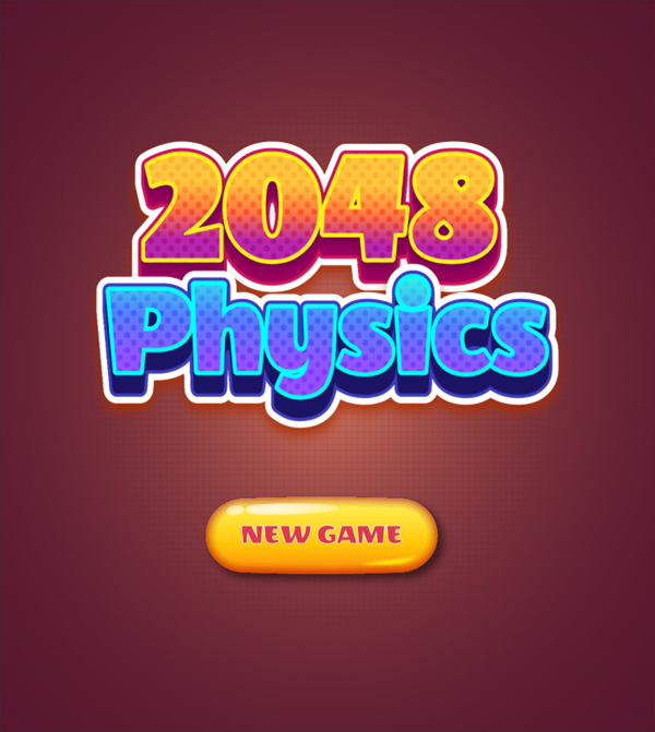 2048 Physics Game Welcome Screen Screenshot.