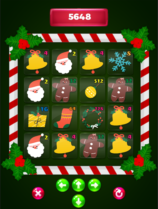 2048 X-Mas Game Spaces Filled Screenshot.