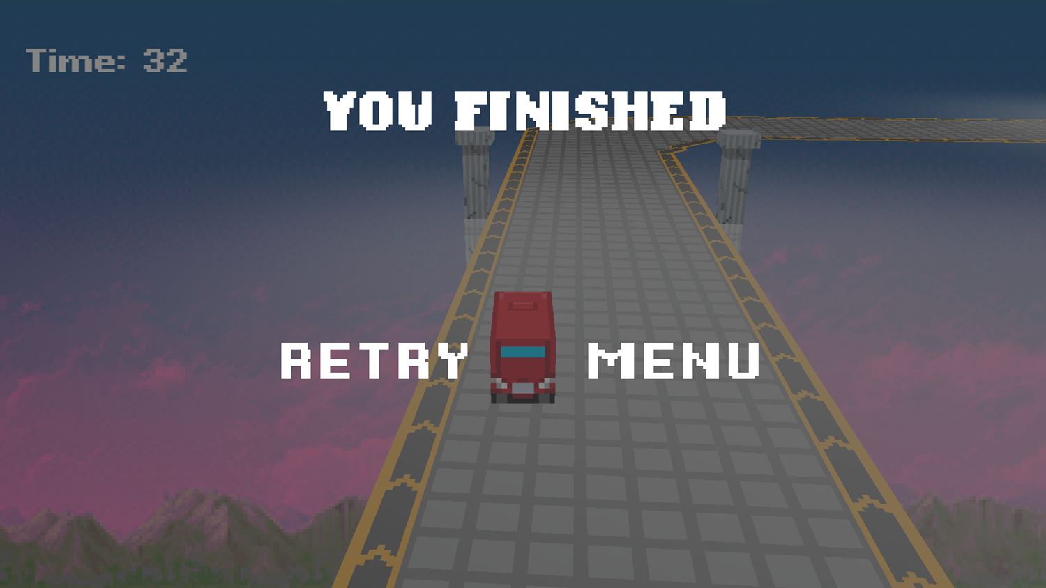 3D Car Race Game Track Finished Screenshot.