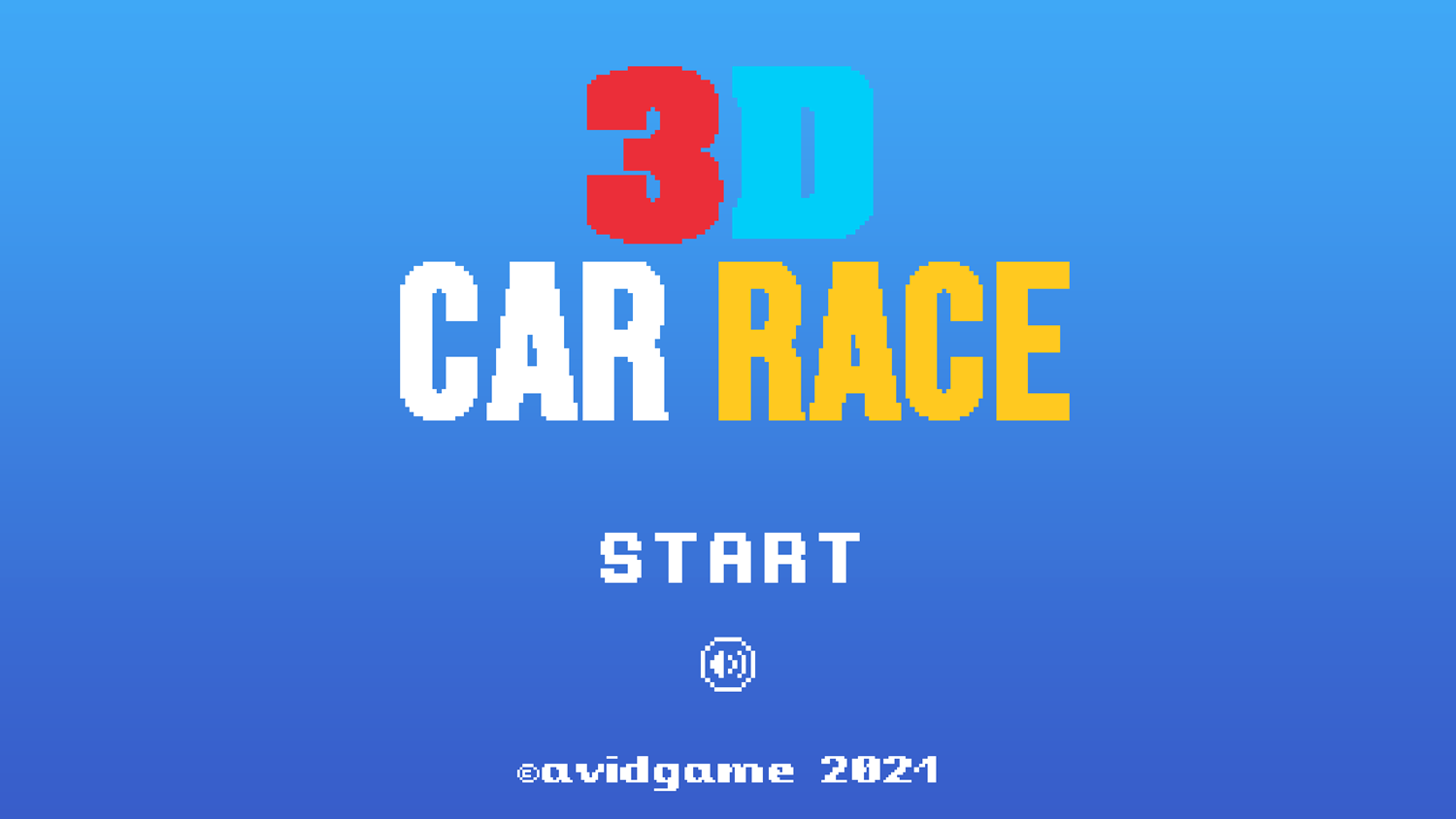 3D Car Race Game Welcome Screen Screenshot.