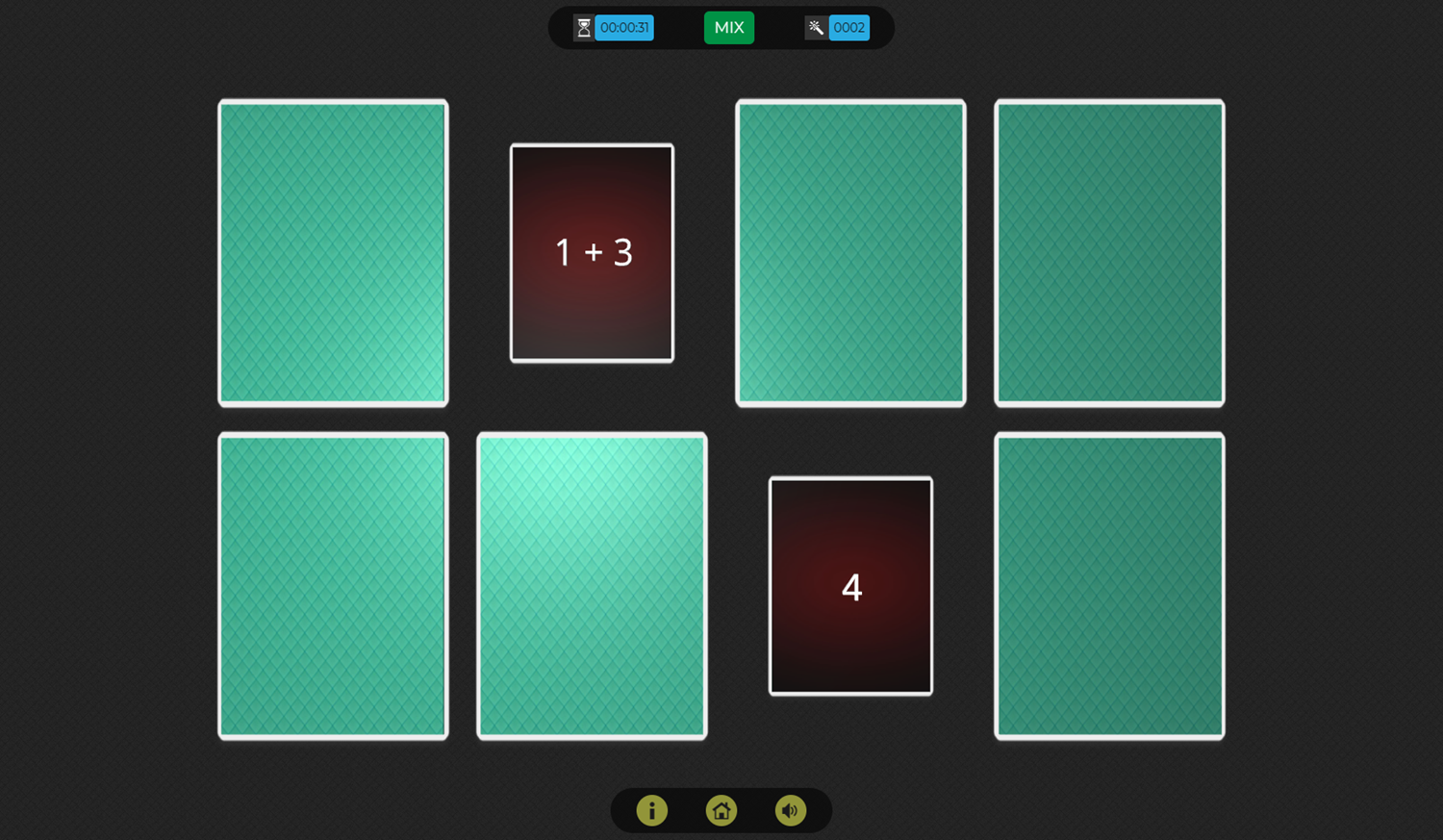 3D Math Memory Game Level Play Screenshot.