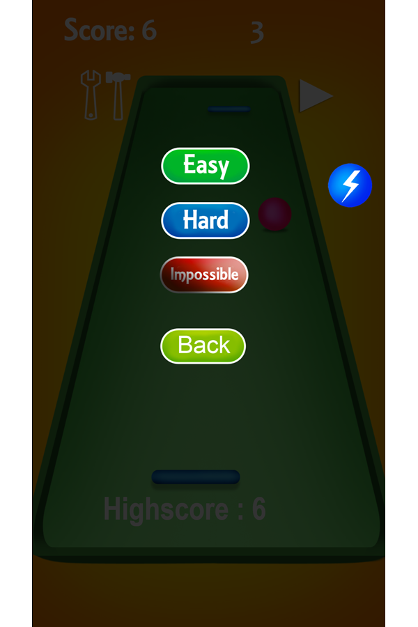 3D Pong Pinball Menu Screenshot.