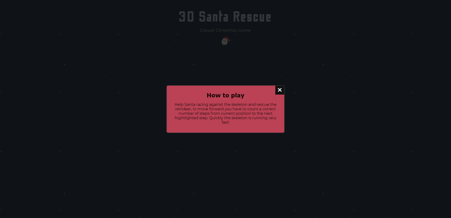 3D Santa Rescue Game How to Play Screen Screenshot.