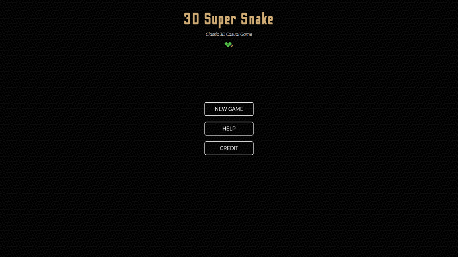 3D Super Snake Welcome Screen Screenshot.