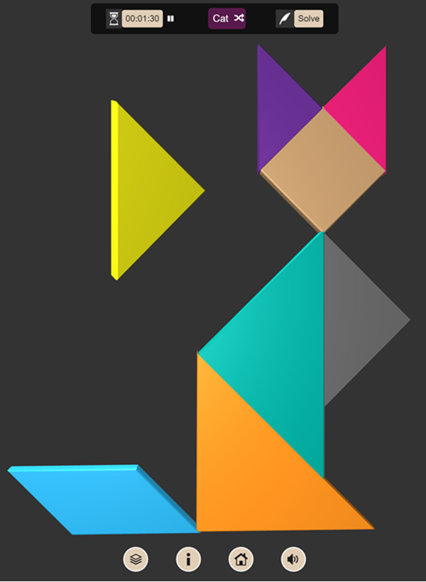 3D Tangram Puzzles Cat Screenshot.