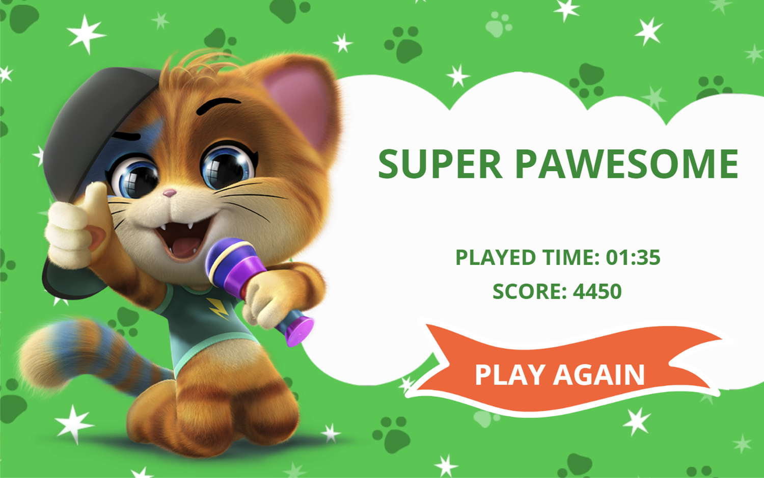 44 Cats Game Score Screenshot.