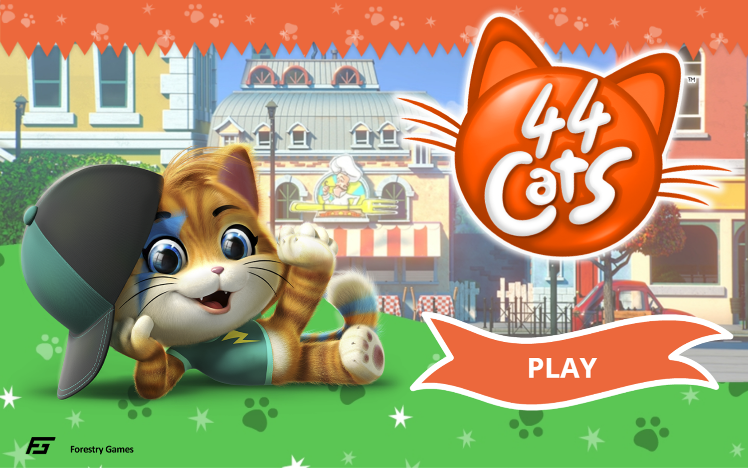 44 Cats Game Welcome Screen Screenshot.