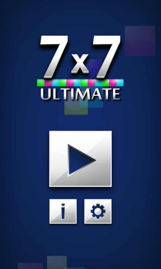 7x7 Ultimate Game Welcome Screen Screenshot.