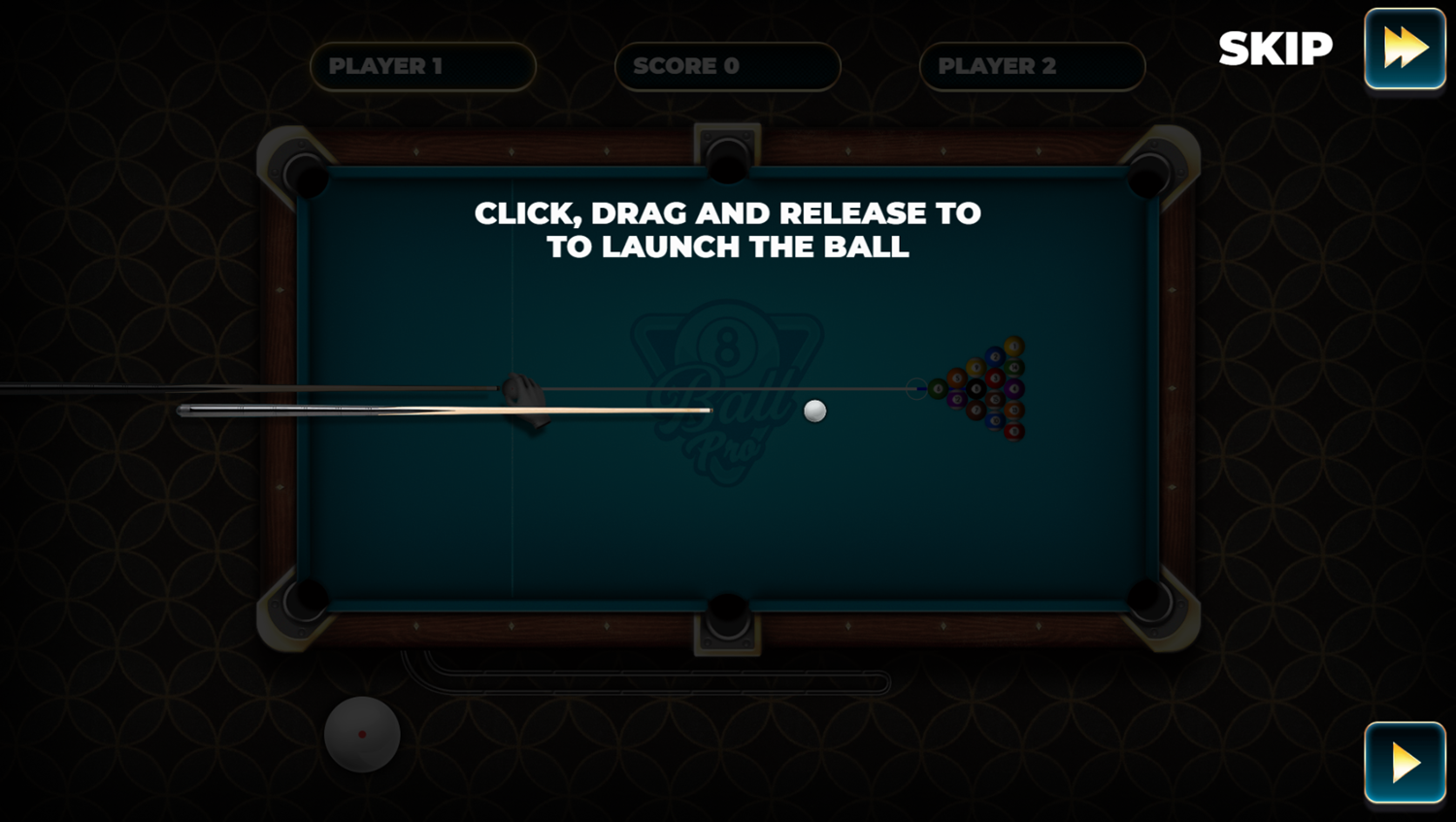 8 Ball Pro Game How To Play Screenshot.