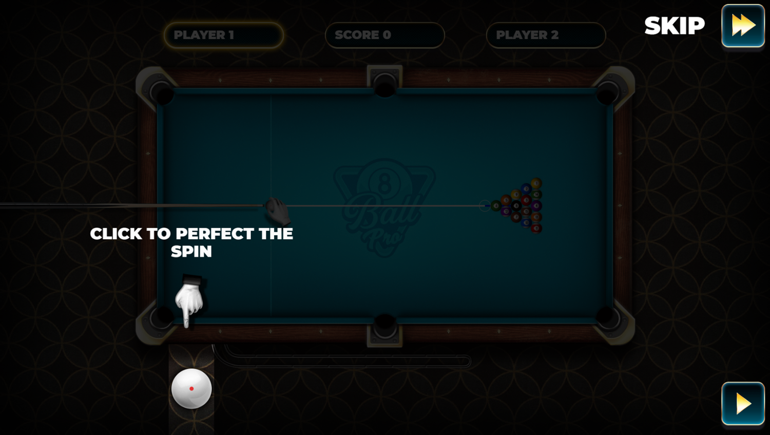 8 Ball Pro Game Instructions Screenshot.