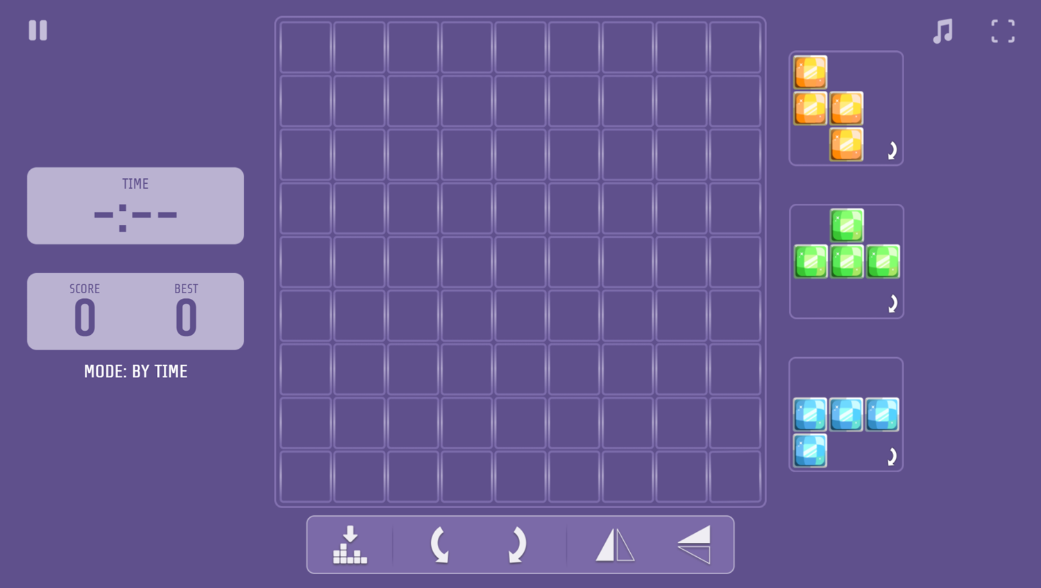 9x9 Rotate and Flip Game Start Screenshot.