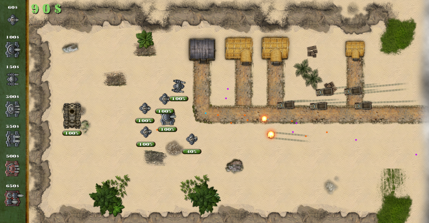 Abandoned Tank Defender Game Screenshot.