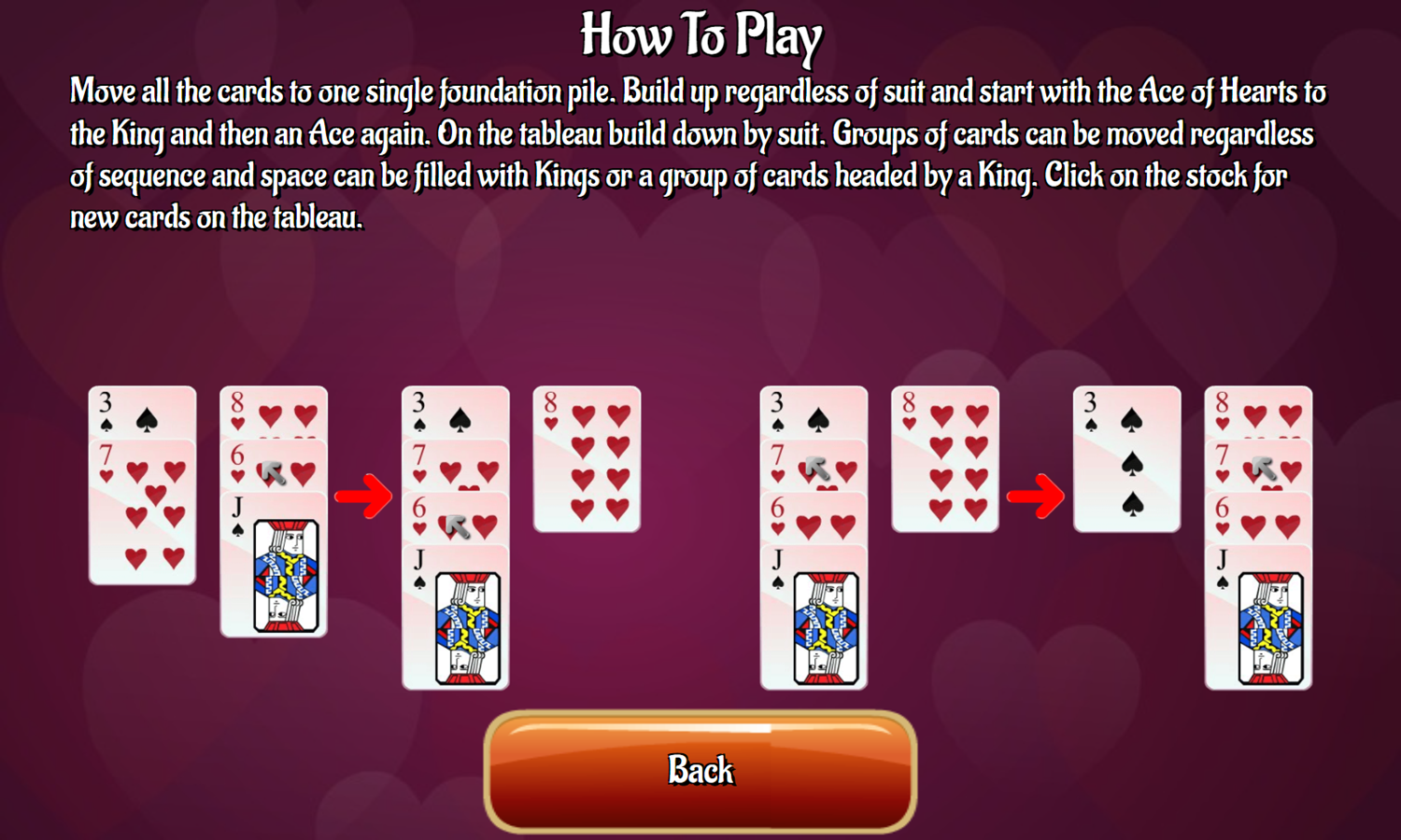 Ace of Hearts Game How To Play Screenshot.