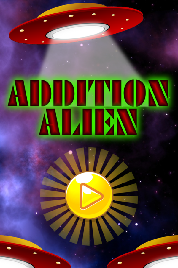 Addition Alien Game Welcome Screen Screenshot.