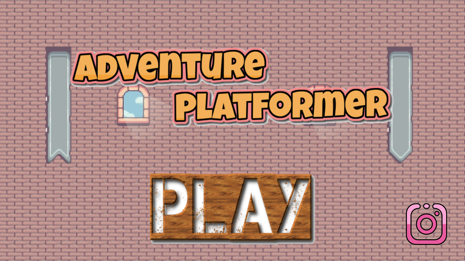 Adventure Platformer Game Welcome Screen Screenshot.