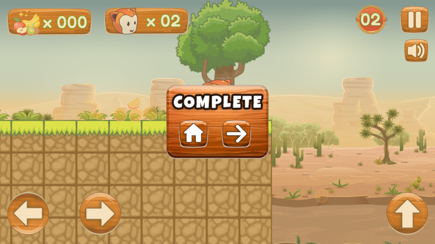 Adventure Squirrel Game Level Complete Screenshot.