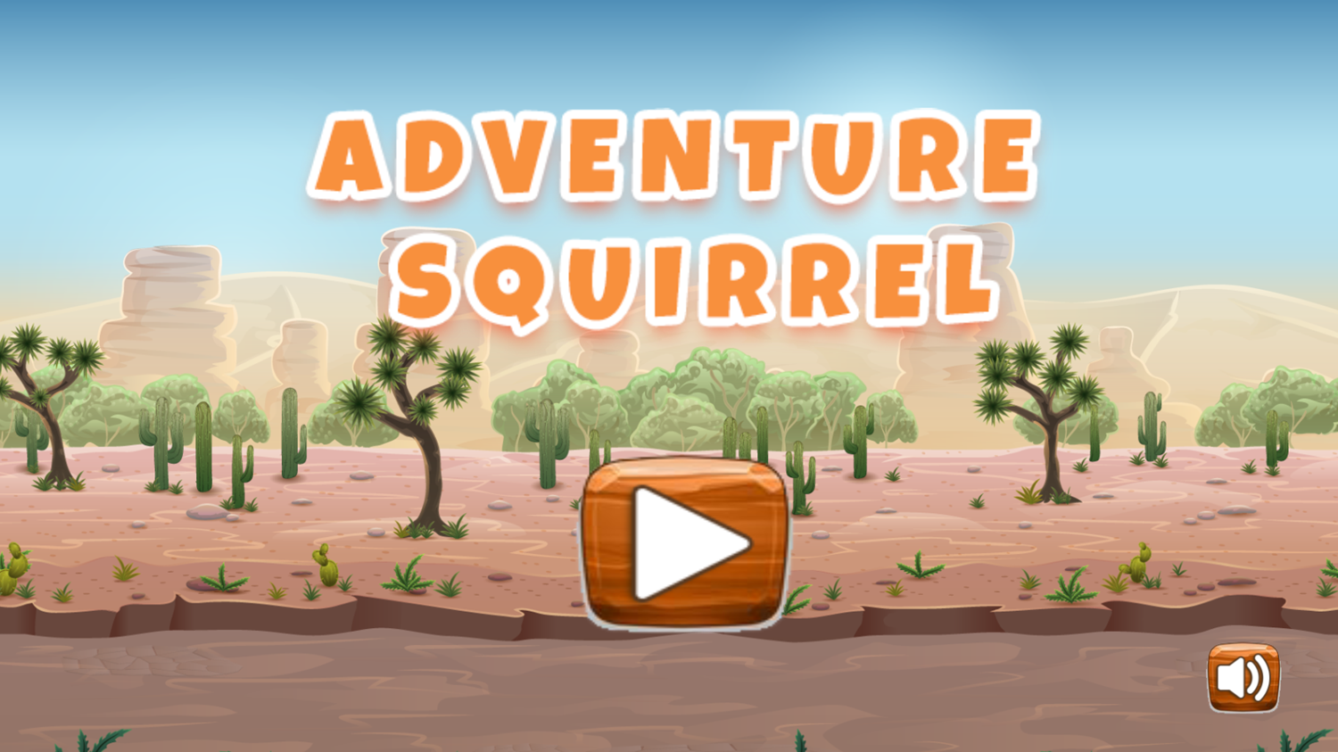 Adventure Squirrel Game Welcome Screen Screenshot.