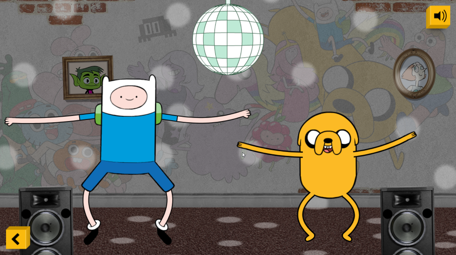 Adventure Time Animation Game Start Screenshot.