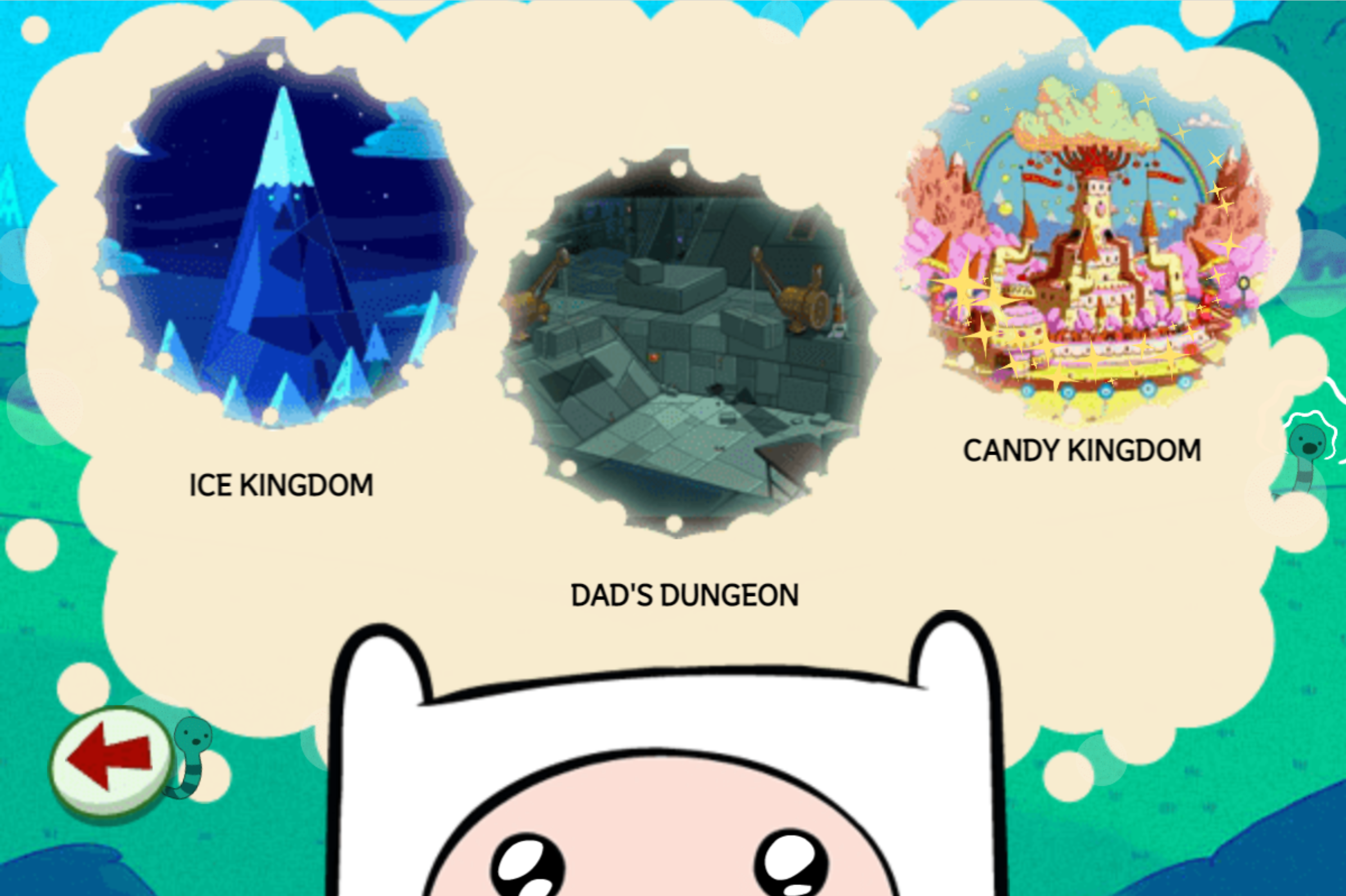 Adventure Time Break the Worm Level Select Screenshot.