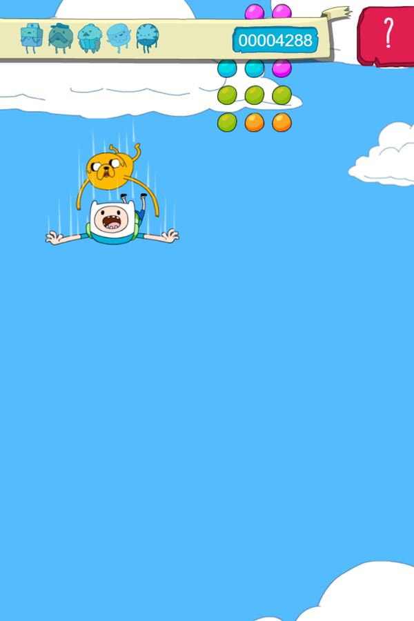 Adventure Time Candy Dive Game Screenshot.