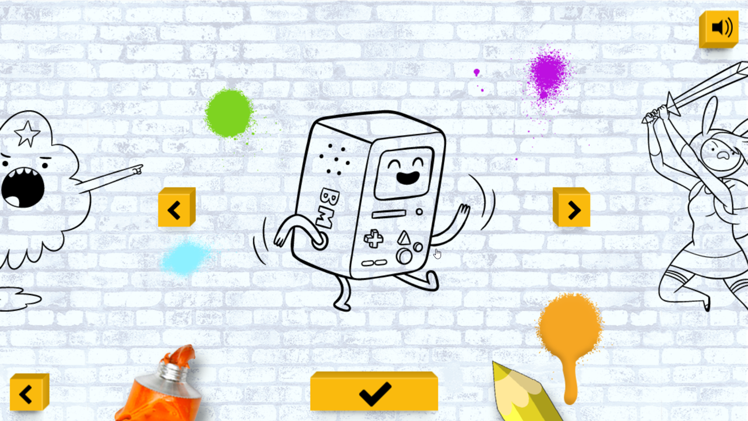 Adventure Time Color In Game Artwork Select Screenshot.