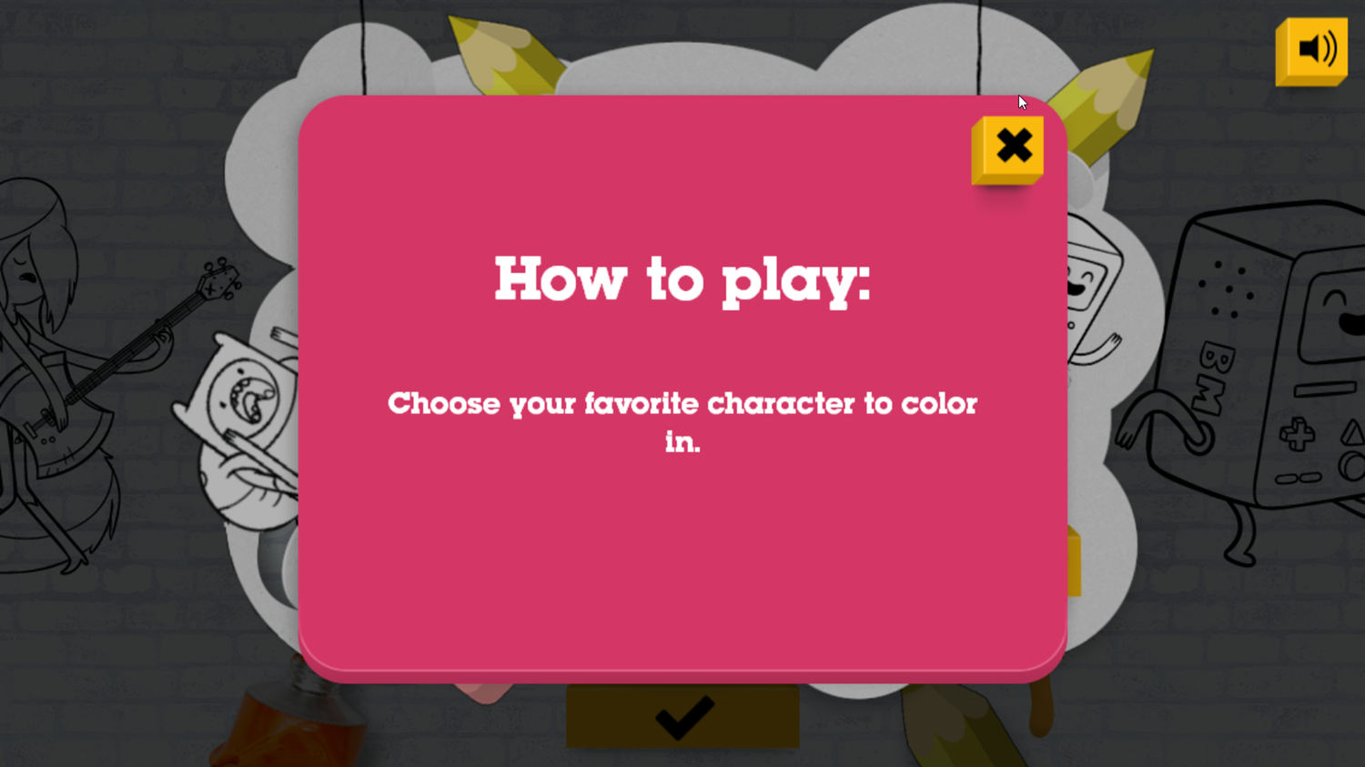 Adventure Time Color In Game How To Play Screenshot.