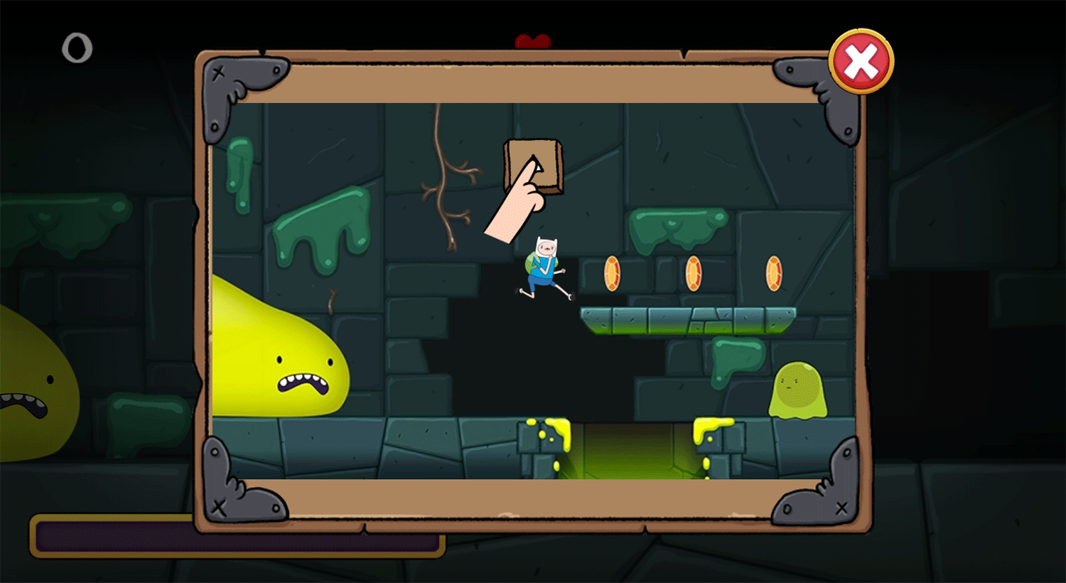 Adventure Time Elemental Game Slime Time Instructions Screenshot.