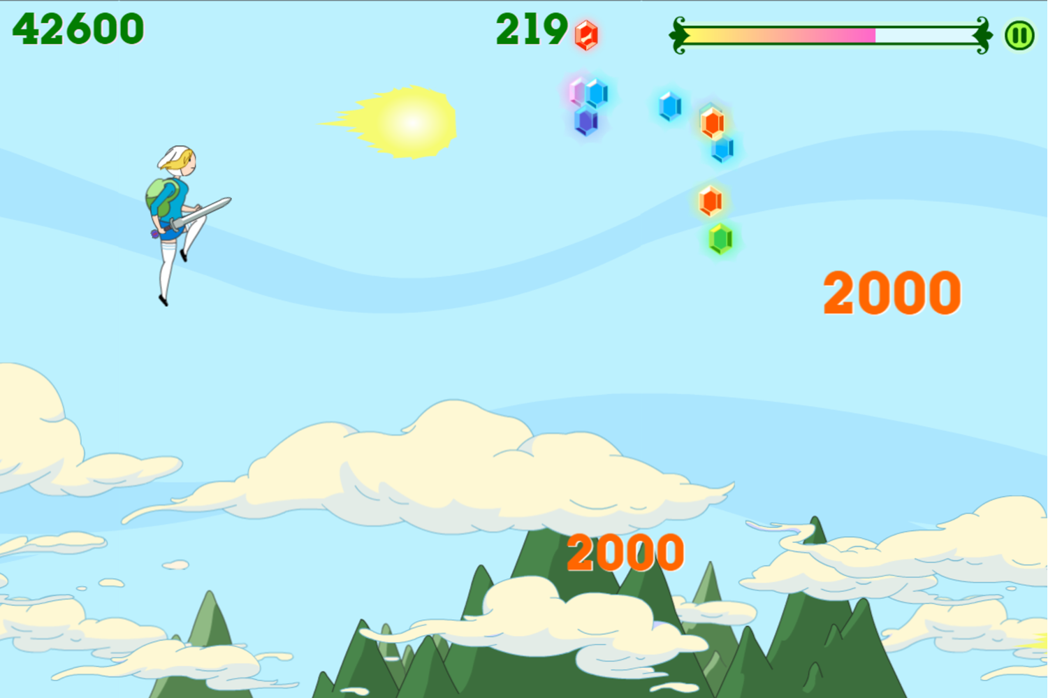 Adventure Time Fiona Fights Game Fireballs Screenshot.