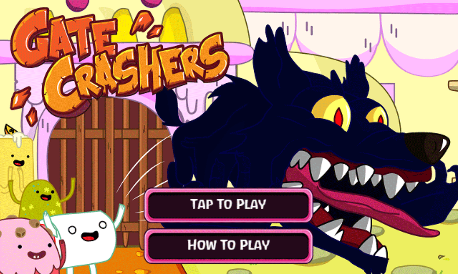 Adventure Time Gate Crashers Game Welcome Screen Screenshot.