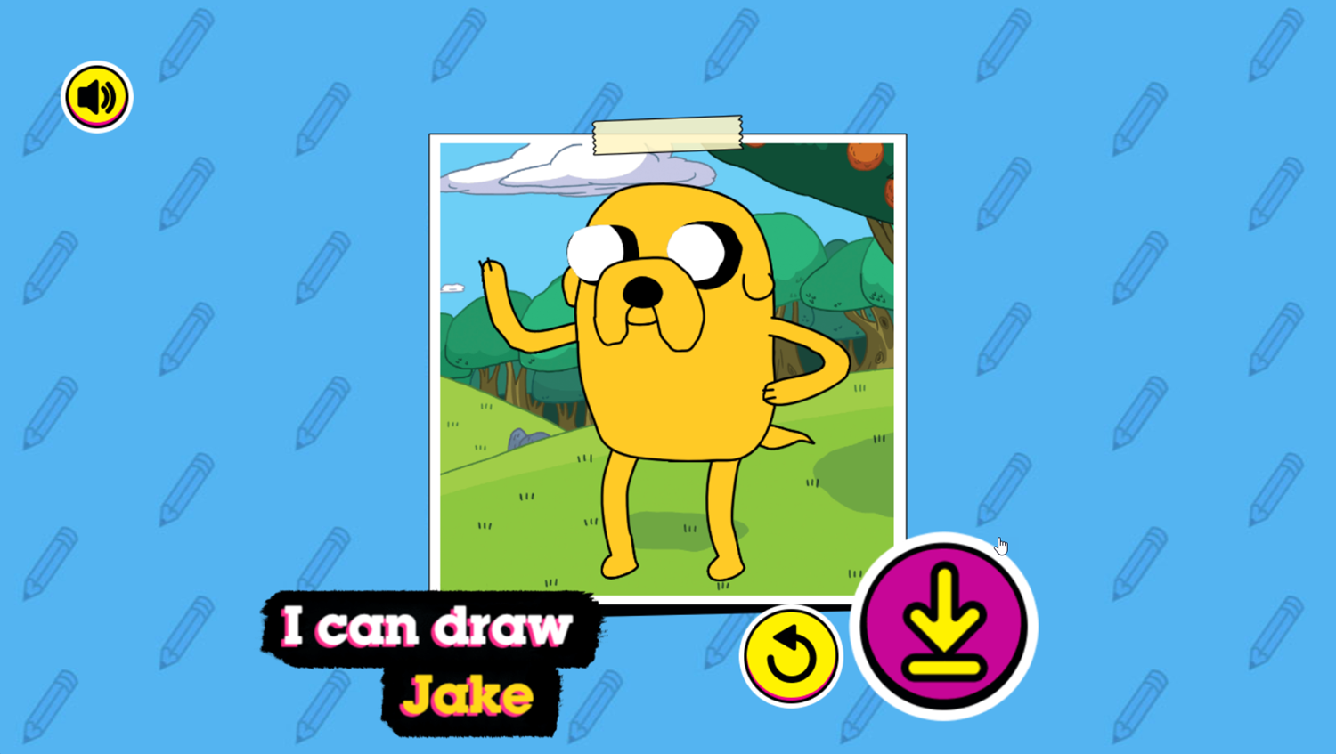 Adventure Time How to Draw Jake Game Sketching Complete Screenshot.