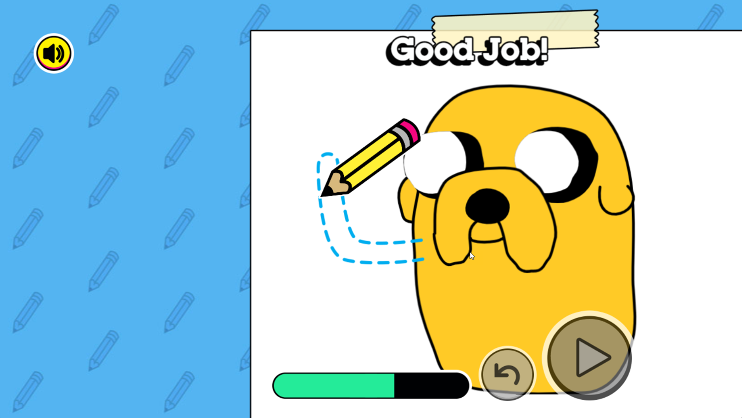Adventure Time How to Draw Jake Game Sketching Screenshot.